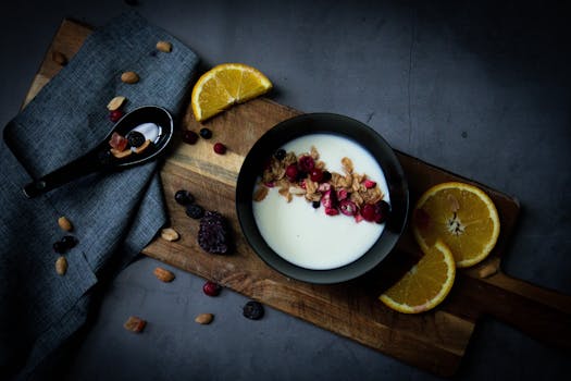 bowl of fortified almond milk with almonds