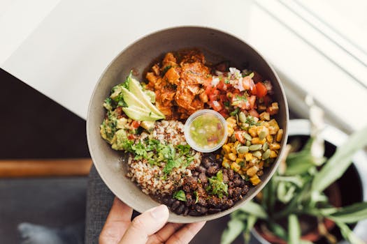 colorful salad with quinoa and chickpeas