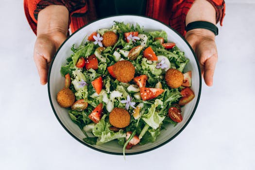 fresh salad with chickpeas and veggies