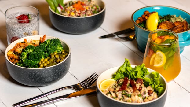 colorful bowl of mixed grains and veggies