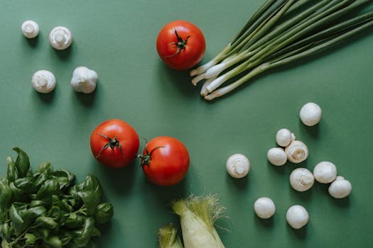 colorful assortment of plant-based staples