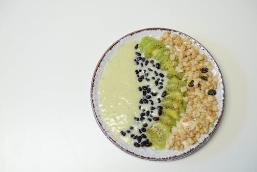 colorful smoothie bowl with nuts