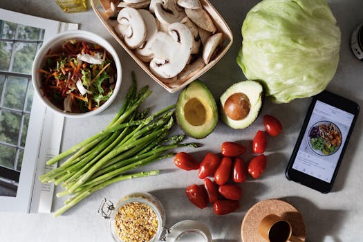 healthy meal prep with colorful ingredients