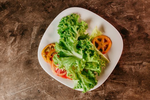 delicious green salad with tomato