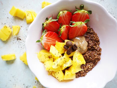 colorful smoothie bowl with fruits