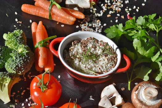 colorful bowl of lentils and leafy greens