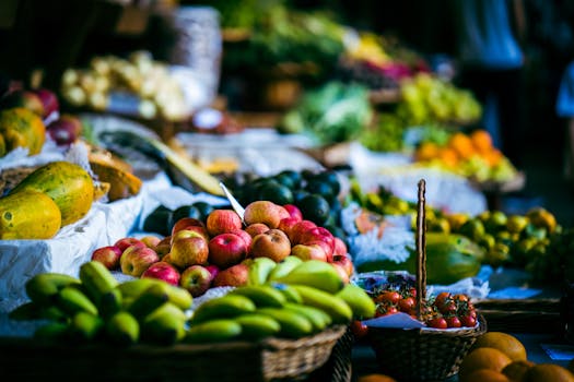 freshly picked vegetables at a farmer’s market