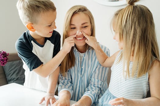 family preparing a meal together