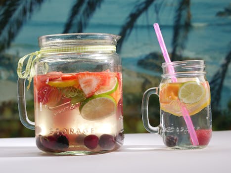 a refreshing smoothie in a jar