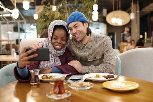 happy people enjoying a plant-based meal together