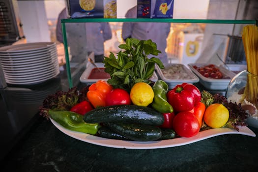 colorful assortment of plant-based foods