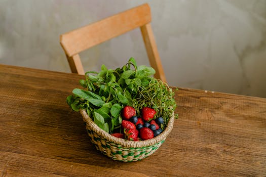 colorful fruits and vegetables in a basket