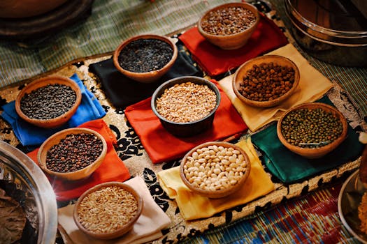 variety of legumes and nuts in a bowl